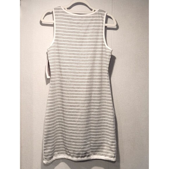 NWT Peace & Pearls Reversible Striped Dress Size M White Gray Bodycon Stretchy - Picture 5 of 8